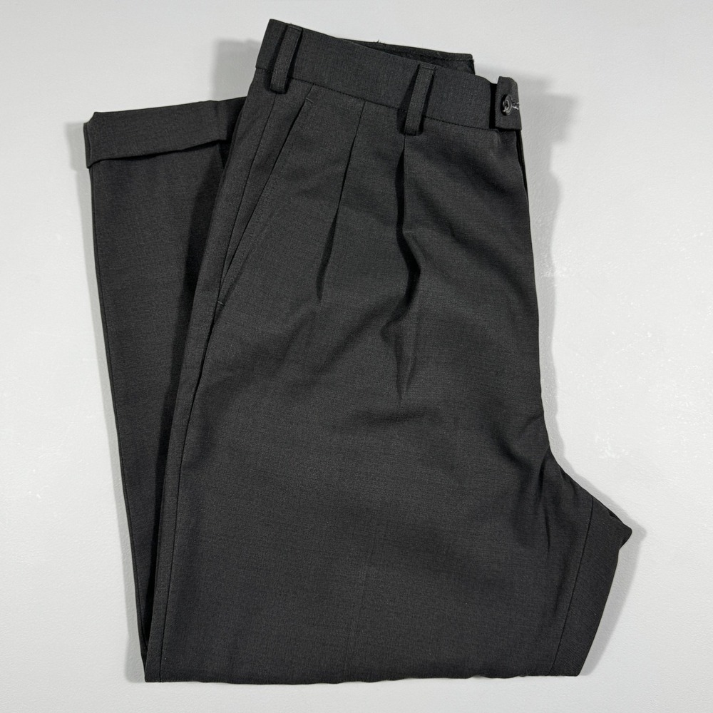 GEOFFREY BEENE Mens‎ Black Pleated Dress Pants Size 38x30 Polyester Rayon